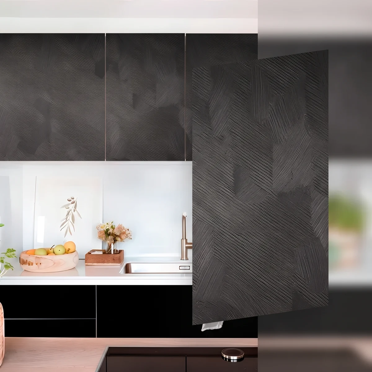 Textured 3D Black Crossline panel